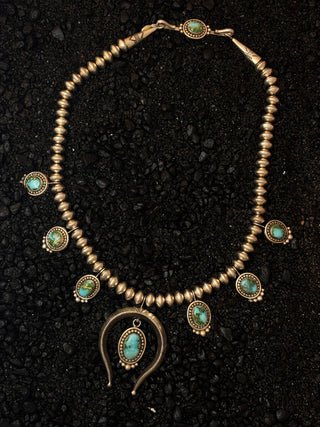 Sonoran Turquoise Squash Blossom Necklace | Lee Charley