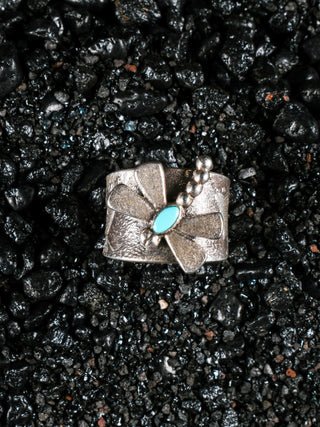 Sleeping Beauty Turquoise Dragonfly Storyteller Ring | Darryl Dean Begay